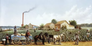 Plantation Wagon Scene by William Aiken Walker - Oil Painting Reproduction