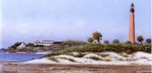 Ponce Light House, Ponce Park, Florida by William Aiken Walker Oil Painting