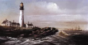 Portland Headlight, Maine by William Aiken Walker - Oil Painting Reproduction