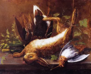 Rabbit, Duck and Snipe Oil painting by William Aiken Walker