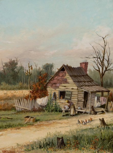 Main Product Photo of Rickety Ole' Cabin Painting by William Aiken Walker