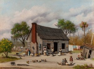 Sharecroppers Gathering in the Yard by William Aiken Walker Oil Painting