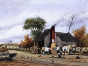 T-plan Cabin with Porch Oil painting by William Aiken Walker
