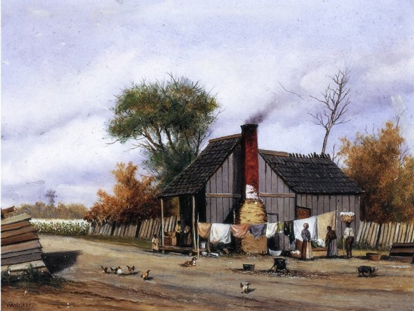 Main Product Photo of T-plan Cabin with Porch Painting by William Aiken Walker