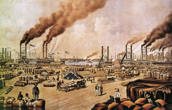 Main Product Photo of The Levee at New Orleans Painting by William Aiken Walker