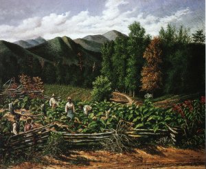 Tobacco Field with Five Figures North Carolina by William Aiken Walker Oil Painting