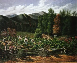 Tobacco Field with Five Figures North Carolina Oil painting by William Aiken Walker