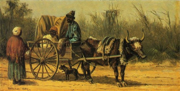 Main Product Photo of Traveling by Ox Cart Painting by William Aiken Walker