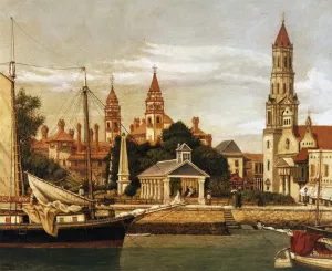 View of St. Augustine Harbor Oil painting by William Aiken Walker