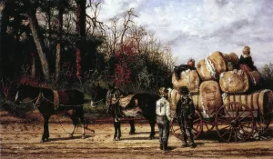 Wagon Scene by William Aiken Walker - Oil Painting Reproduction