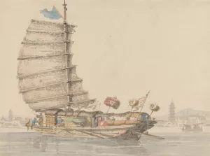 A Junk by William Alexander Oil Painting
