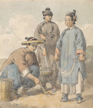 Three Chinese Women Street Vendors by William Alexander Oil Painting