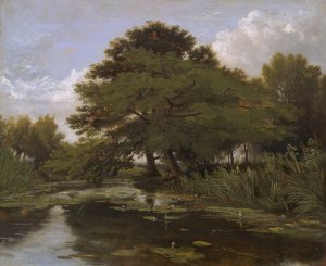 On the Isis, Waterperry, Oxfordshire by William Alfred Delamotte Oil Painting