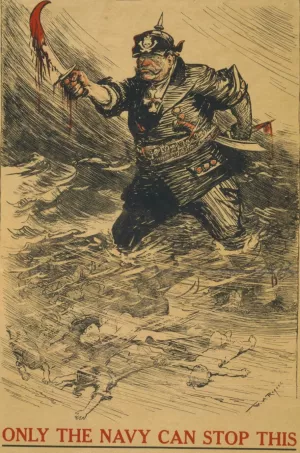 Only the Navy can stop this by William Allen Rogers Oil Painting