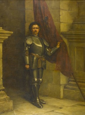 Portrait of a Gentleman in Armor by William Anstey Dolland Oil Painting