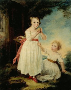 Portrait de deux fillettes, dit Les Gateaux by William Artaud Oil Painting