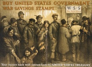 Buy United States government war savings stamps Your money back with interest from the United States Treasury by William Balfour Ker Oil Painting