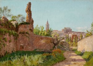 Ruins along a Path to a Village, South of France by William Baptiste Baird Oil Painting