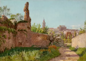 Ruins along a Path to a Village, South of France by William Baptiste Baird Oil Painting
