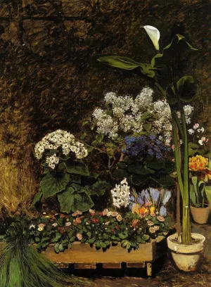 Spring Flowers also known as Woman in Flowers painting by William Baptiste Baird