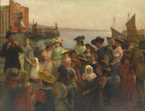 Punch And Judy Show by William Barr Oil Painting