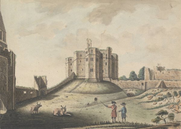 Warkworth Castle, Northumberland by William Beilby - Hand-Painted Oil Painting Reproduction