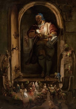 The Butler's Surprise On All Hallows Eve by William Bell Scott Oil Painting