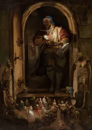 The Butler's Surprise On All Hallows Eve by William Bell Scott Oil Painting