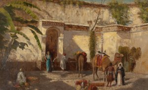 Arab Street Scene by William Birdsall Gifford Oil Painting