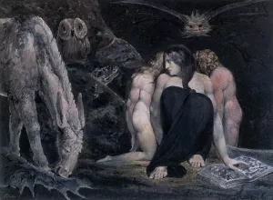Hecate or the Three Fates Oil painting by William Blake