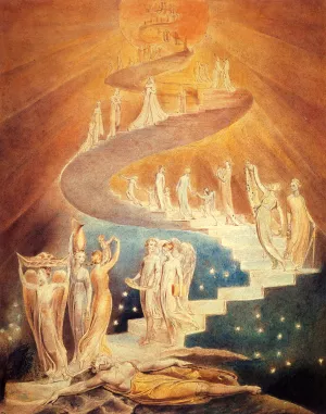 Jacob's Ladder painting by William Blake