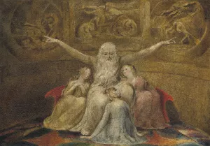 Job and His Daughters by William Blake Oil Painting