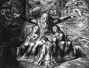 Job and His Daughters painting by William Blake