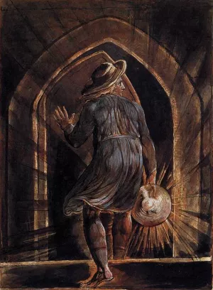 Los Entering the Grave painting by William Blake