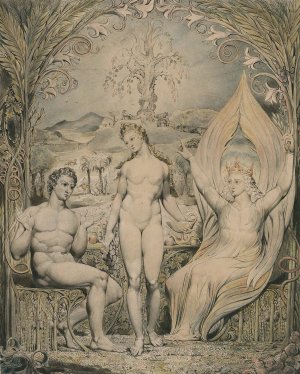 The Archangel Raphael with Adam and Eve by William Blake Oil Painting
