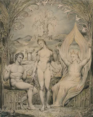 The Archangel Raphael with Adam and Eve by William Blake Oil Painting