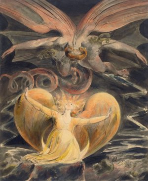 The Great Red Dragon and the Woman Clothed with the Sun by William Blake Oil Painting