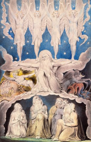 When the Morning Stars Sang Together by William Blake Oil Painting