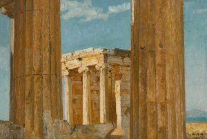 The Temple of Nike Apteros, seen from the Propylaea Oil painting by William Blake Richmond