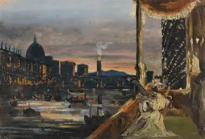Illuminations On The Arno River At The Feast Of San Giovanni, Florence Oil painting by William Blundell Spence