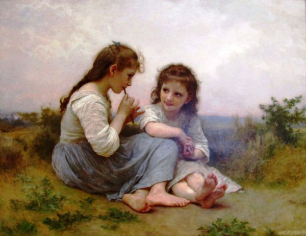 Main Product Photo of A Childhood Idyll Painting by William-Adolphe Bouguereau