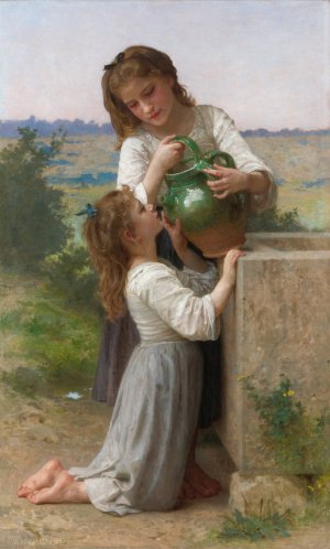 a La Fontaine Oil painting by William Bouguereau