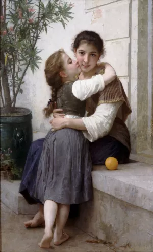 A Little Coaxing by William-Adolphe Bouguereau Oil Painting