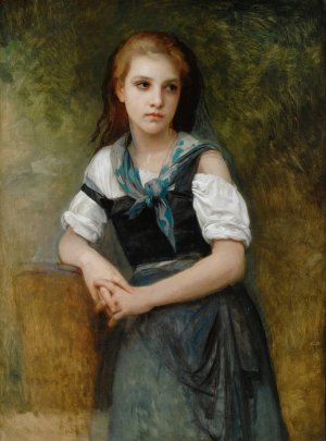 A Study For The Secret by William Bouguereau Oil Painting