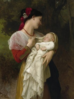 Admiration Maternelle by William Bouguereau Oil Painting
