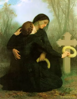 All Saints Day also known as Le Jour des Morts Oil painting by William-Adolphe Bouguereau