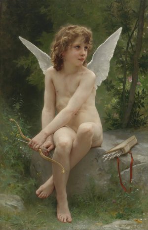 Amour a L'affut by William Bouguereau Oil Painting