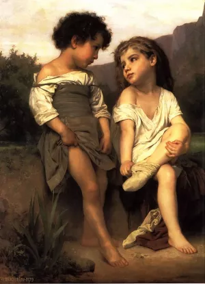 At The Edge Of The Brook by William-Adolphe Bouguereau - Oil Painting Reproduction