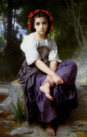At The Edge Of The River by William-Adolphe Bouguereau Oil Painting