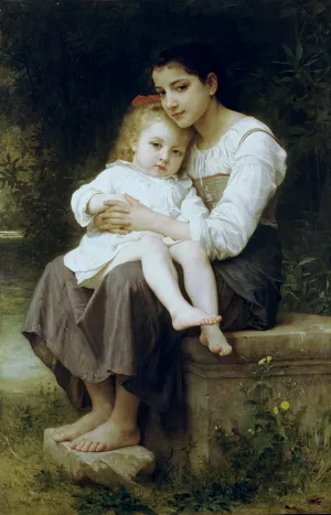 Big Sis' painting by William-Adolphe Bouguereau
